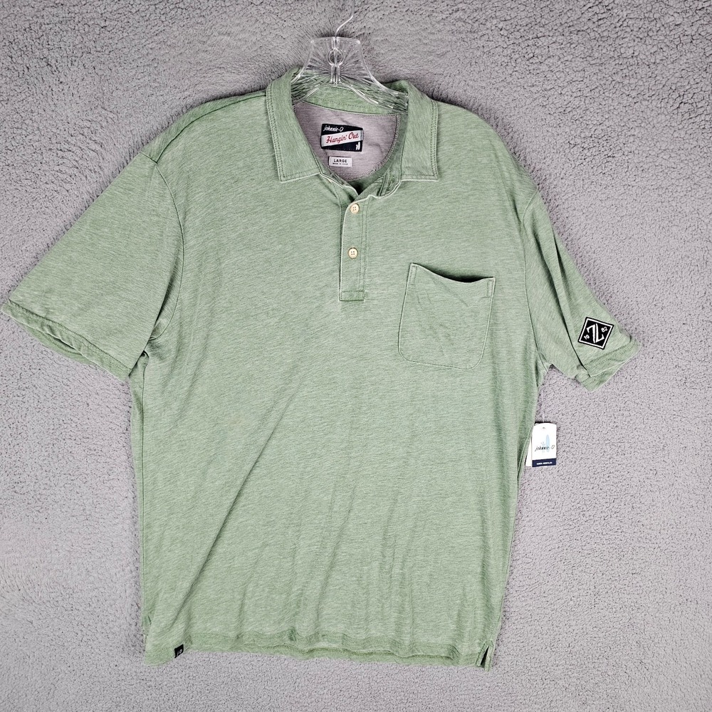 Johnnie-O The Local Polo Shirt Men's Large Green‎ Heather Short Sleeve JMPO3860